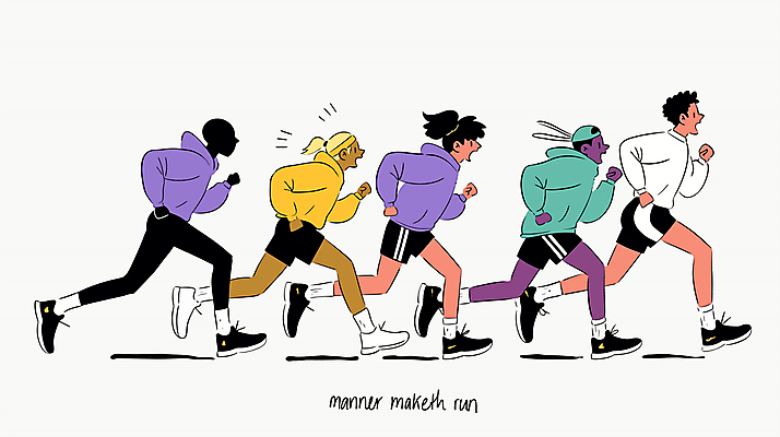 전신 여자 남자 스포츠 유니폼 일러스트 협력 건강 경기 여러명 성인 달리기 경쟁 다양 에너지 그룹 속도 활기 매너 성인만 국내일러스트 AI파일 옷 다수 컨셉 모션 사람 예절 파일형식 벡터