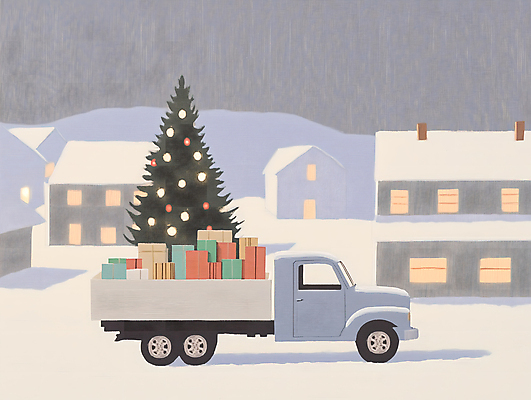 JPG 크리스마스 겨울 일러스트 주택 크리스마스선물 사람없음 선물상자 컬러풀 크리스마스트리 마을 트럭 국내일러스트 AI일러스트 AI콘텐츠 계절 기념일 컬러 자동차 선물 건물 상자 파일형식