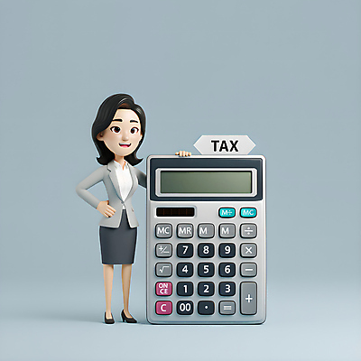 JPG 전신 편집이미지 여자 한명 성인 파란색 기댐 계산기 계산 세금 성인여자한명만 연말정산 환급 편집3D AI컴퓨터그래픽 AI콘텐츠 1 컬러 모션 문구용품 사람 경제 3D 장비 여자한명만 성인여자만 파일형식