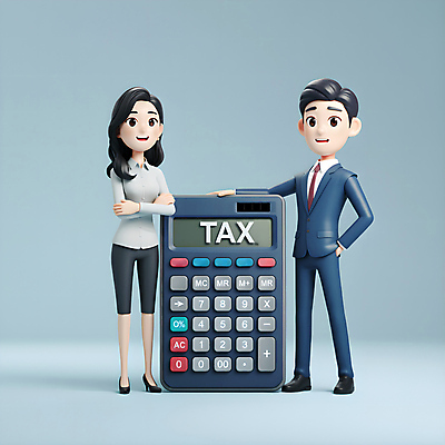 JPG 전신 편집이미지 여자 남자 성인 두명 파란색 기댐 계산기 계산 세금 성인만 연말정산 환급 편집3D AI컴퓨터그래픽 AI콘텐츠 컬러 모션 문구용품 사람 경제 3D 장비 파일형식