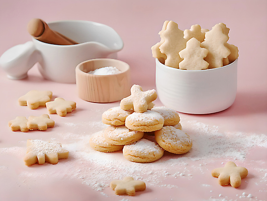 JPG 편집이미지 그릇 행복 크리스마스 겨울 사람없음 쿠키 과자 밀가루 절구 슈가파우더 핸드메이드 편집실사 AI포토 AI콘텐츠 식기 계절 기념일 감정 디저트 도구 가루 CG 파일형식