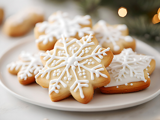 JPG 편집이미지 행복 크리스마스 겨울 사람없음 쿠키 과자 눈송이 핸드메이드 아이싱 편집실사 AI포토 AI콘텐츠 계절 기념일 감정 디저트 눈_날씨 크림 CG 파일형식