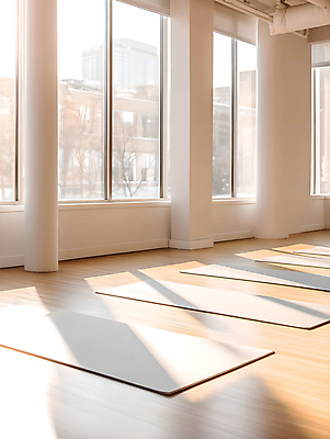JPG 편집이미지 요가 창문 실내 사람없음 햇빛 마을 스트레칭 매트 흰색 체조 활기 맨손운동 편집실사 AI포토 AI콘텐츠 웰빙 컬러 컨셉 내부 운동 태양 CG 파일형식