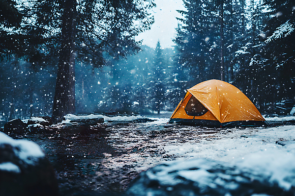 JPG 나무 편집이미지 겨울 텐트 풍경 사람없음 야외 캠핑 눈 모닥불 겨울풍경 편집실사 AI포토 AI콘텐츠 자연요소 식물 계절 불 레저 날씨 캠핑도구 CG 파일형식