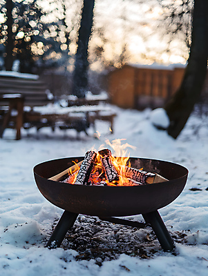 JPG 편집이미지 겨울 풍경 사람없음 야외 캠핑 눈 모닥불 겨울풍경 편집실사 AI포토 AI콘텐츠 자연요소 계절 불 레저 날씨 CG 파일형식
