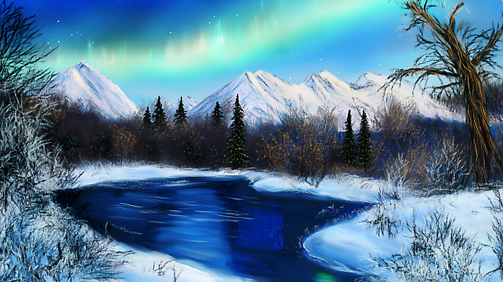 JPG 나무 편집이미지 겨울 야경 자연 사람없음 컬러풀 설원 신비 오로라 설산 편집실사 식물 계절 컬러 컨셉 자연현상 산 눈_날씨 야간 CG 생태계 파일형식 풍경_경치