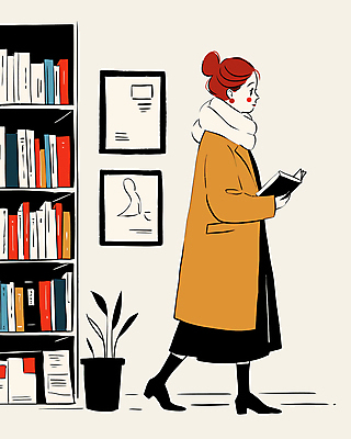 전신 식물 여자 화분 액자 일러스트 책장 한명 들기 성인 옆모습 책 독서 걷기 코트 도서관 서점 성인여자한명만 국내일러스트 AI파일 1 교육 뷰포인트 가구 모션 사람 상점 외투 여자한명만 성인여자만 파일형식 벡터