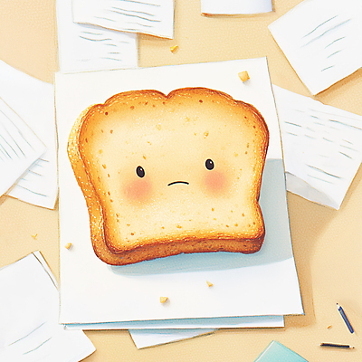 JPG 일러스트 스트레스 직장 사람없음 사무실 연필 식빵 고민 문서 토스트 국내일러스트 토스트아웃 AI일러스트 AI콘텐츠 감정 빵 회사 비즈니스 학용품 필기구 신조어 파일형식
