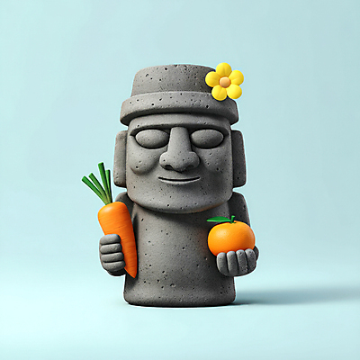 JPG 편집이미지 귤 사람없음 제주도 3D 당근 회색 돌하르방 유채 엘리먼트 현무암 편집3D 구좌 AI컴퓨터그래픽 AI콘텐츠 꽃 컬러 과일 뿌리채소 한국 디지털합성 화산암 파일형식