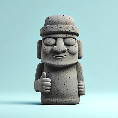 JPG 편집이미지 사람없음 제주도 3D 회색 돌하르방 따봉 엘리먼트 현무암 편집3D AI컴퓨터그래픽 AI콘텐츠 컬러 한국 최고 디지털합성 화산암 파일형식