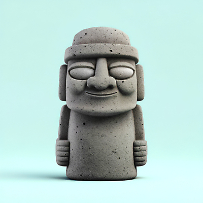 JPG 편집이미지 사람없음 제주도 3D 회색 돌하르방 엘리먼트 현무암 편집3D AI컴퓨터그래픽 AI콘텐츠 컬러 한국 디지털합성 화산암 파일형식