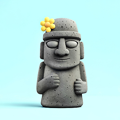 JPG 편집이미지 사람없음 제주도 3D 회색 돌하르방 유채 엘리먼트 현무암 편집3D AI컴퓨터그래픽 AI콘텐츠 꽃 컬러 한국 디지털합성 화산암 파일형식