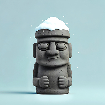 JPG 편집이미지 사람없음 제주도 3D 회색 눈 돌하르방 엘리먼트 현무암 편집3D AI컴퓨터그래픽 AI콘텐츠 자연요소 컬러 날씨 한국 디지털합성 화산암 파일형식