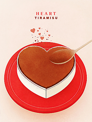 PSD 일러스트 디저트 발렌타인데이 사랑 사람없음 빨간색 케이크 티라미수 국내일러스트 감정 음식 컬러 데이이벤트 파일형식