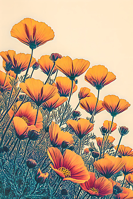 JPG 편집이미지 꽃 가을꽃 사람없음 주황색 가을 코스모스 편집실사 AI컴퓨터그래픽 AI콘텐츠 식물 계절 컬러 CG 파일형식 가을_계절