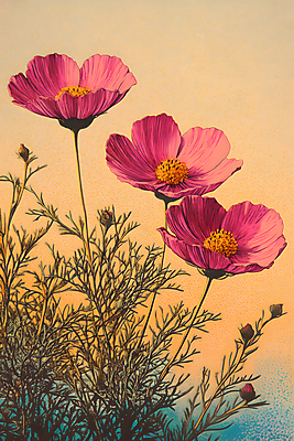 JPG 편집이미지 꽃 분홍색 사람없음 가을 코스모스 편집실사 AI컴퓨터그래픽 AI콘텐츠 식물 계절 컬러 CG 파일형식