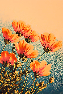 JPG 편집이미지 꽃 사람없음 주황색 가을 코스모스 편집실사 AI컴퓨터그래픽 AI콘텐츠 식물 계절 컬러 CG 파일형식