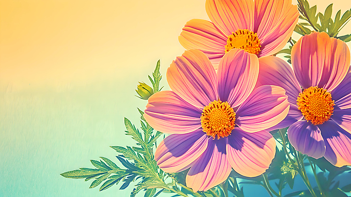 JPG 편집이미지 꽃 분홍색 사람없음 초록색 가을 코스모스 편집실사 AI컴퓨터그래픽 AI콘텐츠 식물 계절 컬러 CG 파일형식