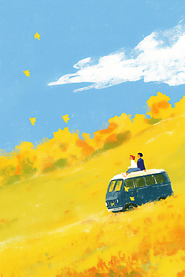 JPG 전신 구름 여자 남자 일러스트 하늘 성인 두명 옆모습 노란색 가을풍경 가을 승차 은행잎 은행나무 캠핑카 성인만 차박 국내일러스트 AI일러스트 AI콘텐츠 자연요소 나무 계절 뷰포인트 컬러 잎 모션 자동차 사람 풍경 캠핑 파일형식 가을_계절