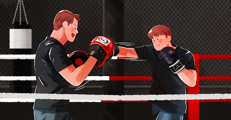 PSD 교육 남자 스포츠 일러스트 성인 두명 운동 교사 권투 격투기 권투장 권투글러브 권투선수 체육 트레이너 땀 레슨 미트 스파링 성인남자만 국내일러스트 직업 스포츠시설 수업 운동선수 건강 사람 헬스 글러브 남자만 성인만 파일형식