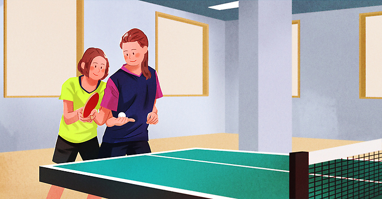 PSD 여자 교육 스포츠 일러스트 성인 두명 운동 교사 탁구채 탁구 체육 트레이너 탁구공 탁구선수 탁구대 레슨 탁구장 성인여자만 국내일러스트 직업 공 스포츠시설 수업 운동선수 건강 사람 구기 헬스 라켓 탁구용품 여자만 성인만 파일형식