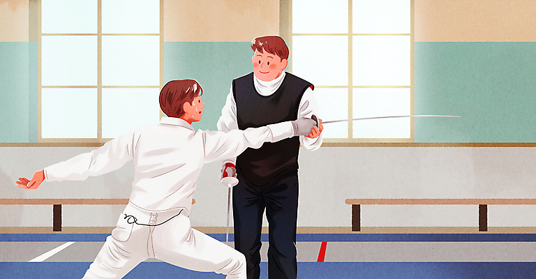 PSD 교육 남자 스포츠 일러스트 성인 두명 운동 교사 체육 트레이너 펜싱 펜싱선수 레슨 펜싱검 펜싱복 성인남자만 국내일러스트 직업 유니폼 수업 운동선수 건강 사람 헬스 펜싱용품 남자만 성인만 파일형식