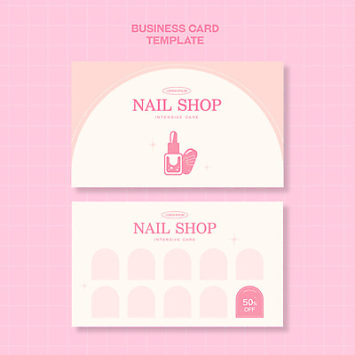 템플릿 분홍색 비즈니스 명함 프레임 사람없음 도장 네일아트 손톱 매니큐어 네일샵 이미지템플릿 AI파일 손 컬러 뷰티 상점 화장품 파일형식 벡터