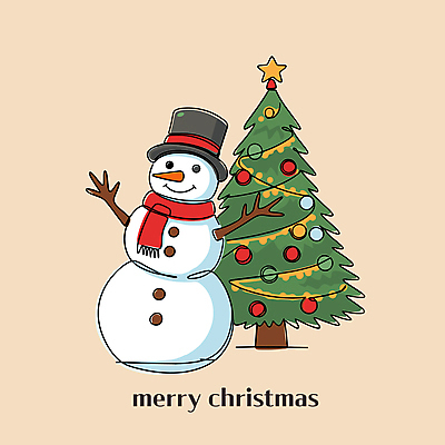 모자 크리스마스 일러스트 눈사람 사람없음 크리스마스트리 목도리 축하 라인아트 별장식 오너먼트 국내일러스트 AI파일 잡화 기념일 별 선 컨셉 크리스마스장식 장식 파일형식 벡터