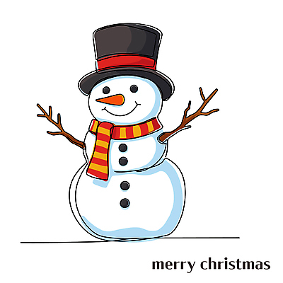 모자 크리스마스 일러스트 눈사람 사람없음 목도리 축하 라인아트 국내일러스트 AI파일 잡화 기념일 선 컨셉 파일형식 벡터
