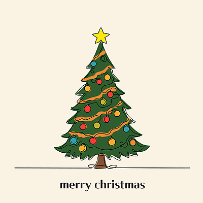 리본 크리스마스 일러스트 사람없음 장식 크리스마스트리 축하 라인아트 별장식 오너먼트 국내일러스트 AI파일 기념일 별 선 컨셉 크리스마스장식 파일형식 벡터