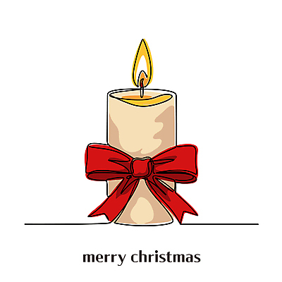 리본 크리스마스 일러스트 촛불 사람없음 축하 라인아트 국내일러스트 AI파일 기념일 선 컨셉 초 파일형식 벡터