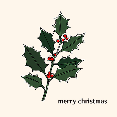 열매 크리스마스 일러스트 나뭇잎 사람없음 축하 풀잎 라인아트 국내일러스트 AI파일 식물 기념일 선 컨셉 잎 풀_식물 파일형식 벡터