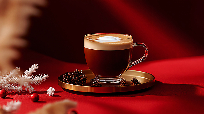 JPG 편집이미지 열매 커피 크리스마스 겨울 사람없음 빨간색 카페 커피잔 컵받침 메뉴 솔방울 솔잎 신상품 편집실사 AI포토 AI콘텐츠 식물 계절 기념일 음료 컬러 잎 잔 상점 상품 받침대 CG 파일형식