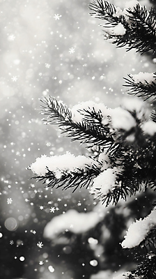 JPG 편집이미지 크리스마스 겨울 사람없음 흰색 눈 소나무 눈송이 감성 솔잎 편집실사 AI포토 AI콘텐츠 자연요소 나무 계절 기념일 컬러 컨셉 잎 날씨 눈_날씨 CG 파일형식