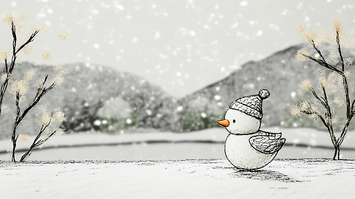 JPG 나무 편집이미지 모자 겨울 자연 조류 풍경 사람없음 눈 포근함 공예 펠트 설산 편집실사 자연요소 식물 동물 잡화 계절 날씨 산 취미 감각 CG 생태계 파일형식 천_직물