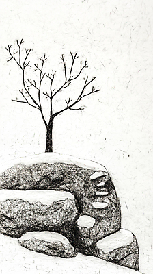 JPG 나무 편집이미지 겨울 자연 풍경 사람없음 바위 눈 포근함 공예 펠트 편집실사 자연요소 식물 계절 날씨 취미 돌_바위 감각 CG 생태계 파일형식 천_직물