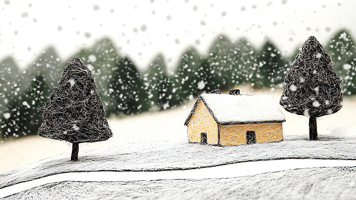 JPG 나무 편집이미지 길 겨울 자연 주택 풍경 사람없음 설원 포근함 공예 펠트 편집실사 식물 계절 눈_날씨 취미 건물 감각 CG 생태계 파일형식 천_직물