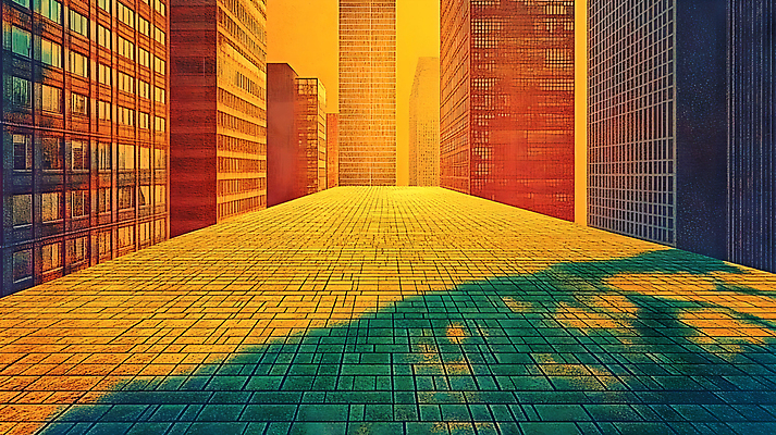 JPG 무료이미지 편집이미지 거리 풍경 사람없음 건물 노을 주황색 도심 편집실사 AI컴퓨터그래픽 AI콘텐츠 자연요소 건축물 컬러 도시 CG 파일형식