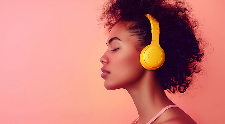 JPG 편집이미지 여자 음악 분홍색 한명 성인 눈감음 헤드폰 헤드셋 음악감상 의료성형뷰티 성인여자한명만 편집실사 AI인물포토 AI콘텐츠 1 컬러 음향기기 모션 문화예술 사람 감상 CG 여자한명만 성인여자만 파일형식 AI포토