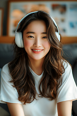 JPG 편집이미지 응시 여자 음악 한명 앉기 성인 소파 갈색 헤드폰 헤드셋 음악감상 의료성형뷰티 성인여자한명만 편집실사 AI인물포토 AI콘텐츠 1 시선 컬러 음향기기 의자 모션 문화예술 사람 감상 CG 여자한명만 성인여자만 파일형식 AI포토