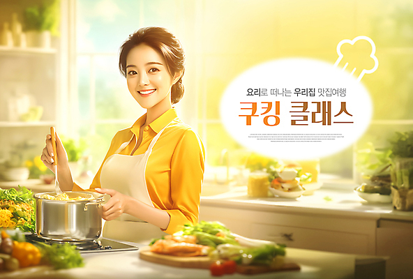 PSD 편집 편집이미지 여자 음식 채소 요리 한명 미소 성인 주방 앞치마 잡기 냄비 강의 즐거움 홍보물 조리대 학원 광고편집 요리교실 클래스 의료성형뷰티 성인여자한명만 이미지편집 1 교육 감정 모션 수업 표정 사람 솥 여자한명만 성인여자만 파일형식
