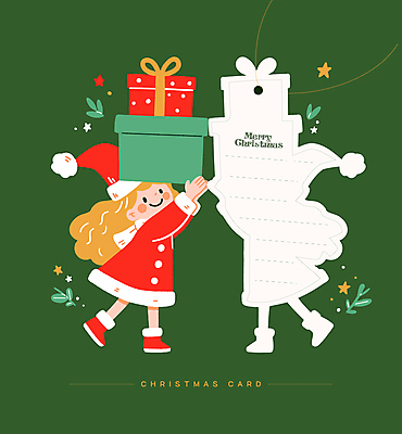 전신 여자 어린이 크리스마스 겨울 일러스트 산타모자 산타옷 크리스마스카드 요정 한명 들기 소녀 초록색 선물상자 산타클로스 축하 메시지 편지 소녀한명만 국내일러스트 AI파일 모자_잡화 1 옷 계절 기념일 컬러 컨셉 모션 카드_감사 선물 사람 상자 여자한명만 소녀만 파일형식 벡터