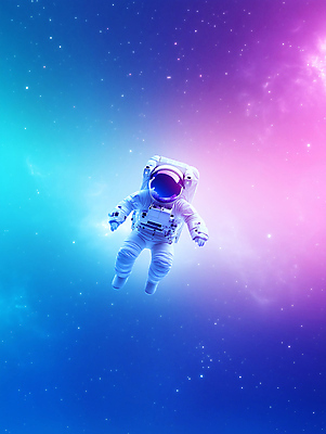 JPG 전신 편집이미지 여행 한명 사람 성인 앞모습 우주 우주비행사 떠있는 신비 우주복 은하수 우주여행 몽환 편집실사 AI컴퓨터그래픽 AI콘텐츠 1 옷 뷰포인트 컨셉 모션 자연 CG 파일형식