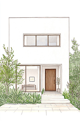 JPG 화분 일러스트 창문 주택 사람없음 인테리어 문 정원 흰색 풀잎 모던 자취 국내일러스트 AI일러스트 AI콘텐츠 디자인 컬러 잎 건물 풀_식물 파일형식