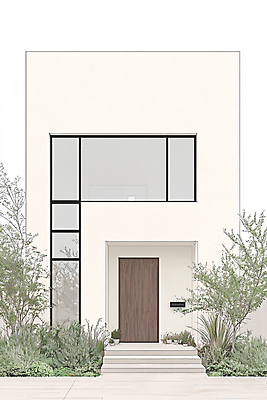 JPG 화분 일러스트 창문 주택 사람없음 인테리어 문 정원 흰색 풀잎 모던 자취 국내일러스트 AI일러스트 AI콘텐츠 디자인 컬러 잎 건물 풀_식물 파일형식