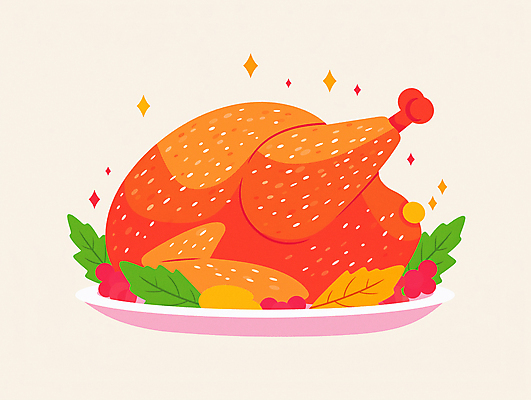 JPG 열매 일러스트 휴식 사람없음 장식 파티 축제 주황색 풀잎 칠면조구이 홀리데이 국내일러스트 AI일러스트 AI콘텐츠 식물 컬러 컨셉 잎 휴가 이벤트 풀_식물 구이 파일형식