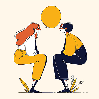 전신 여자 말풍선 일러스트 대화 웃음 앉기 성인 두명 노란색 마주보기 마주앉기 소통 베이지색 성인여자만 국내일러스트 AI파일 컬러 컨셉 모션 표정 말하기 사람 여자만 성인만 파일형식 벡터