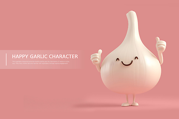 PSD 편집이미지 행복 분홍색 채소 3D캐릭터 마늘 미소 사람없음 3D 따봉 마늘캐릭터 편집3D 캐릭터 감정 컬러 표정 최고 디지털합성 파일형식