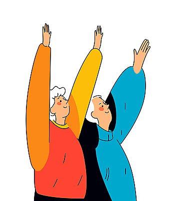 노년 남자 일러스트 모션 건강 웃음 두명 운동 손들기 건강관리 스트레칭 에너지 활기 유산소운동 아침운동 노인남자만 국내일러스트 AI파일 컨셉 표정 관리 사람 성인 남자만 노인만 파일형식 벡터