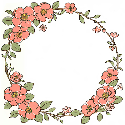 JPG 꽃 잎 겨울 일러스트 수채화 프레임 사람없음 빨간색 초록색 우아함 동백 원형프레임 국내일러스트 AI일러스트 AI콘텐츠 식물 계절 컬러 컨셉 원형 파일형식